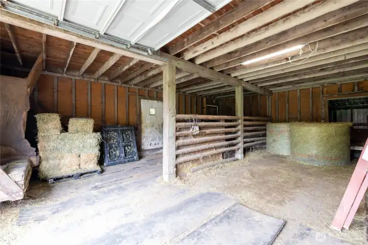 Four private stalls in barn