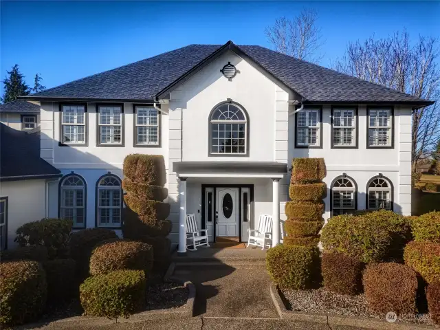 The home features a newer 50 year presidential roof that was replaced in 2021. The roof above the porch, which is a torch down, was also redone in 2021. When the roof was replaced, all rain gutters were also upgraded to industrial/commercial 6 in rain gutters. Additional down spouts were added to assist with water drainage. All light fixtures on the front of the home have also been updated. All new exterior painting completed in January 2025.