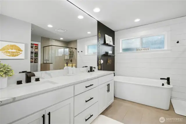 Updated with Quartz counters & custom shiplap and paint