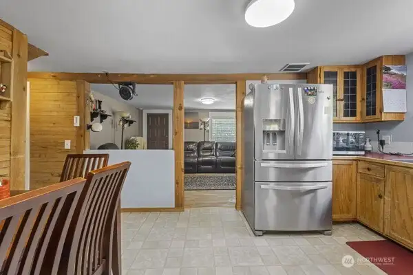 View from kitchen to living room.