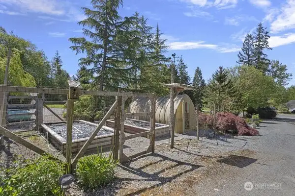 Greenhouse and raised beds