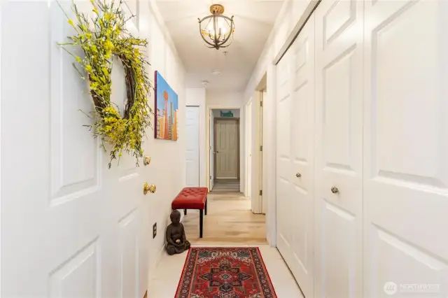Foyer entry area with closet.