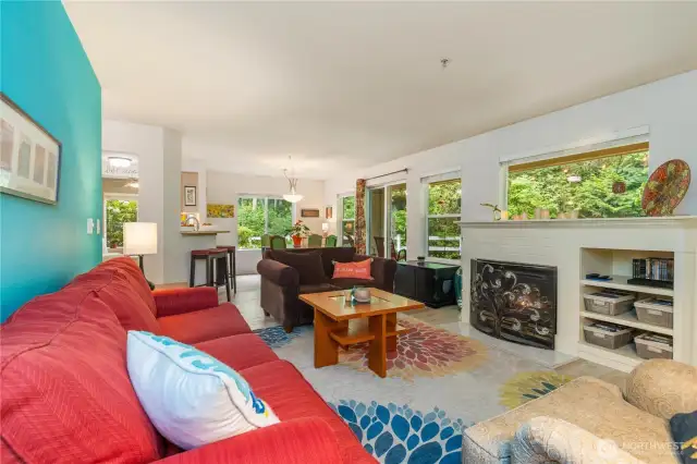 Looking back at your private backyard greenspace. You cannot see any neighbors at the back of the unit.