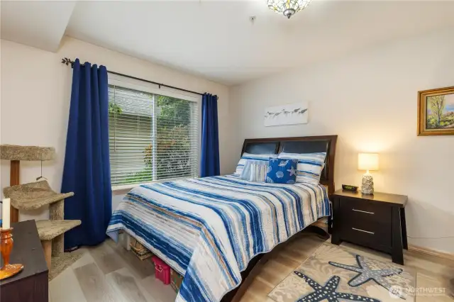 The primary bedroom.