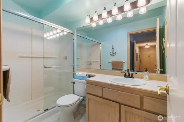 The primary bathroom.