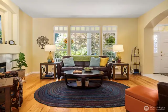 Spacious Living room with a gas fireplace