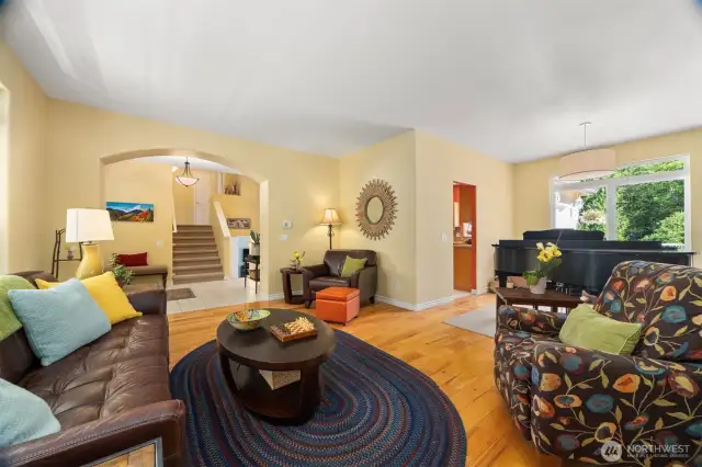 Looking out to the foyer area from the living room