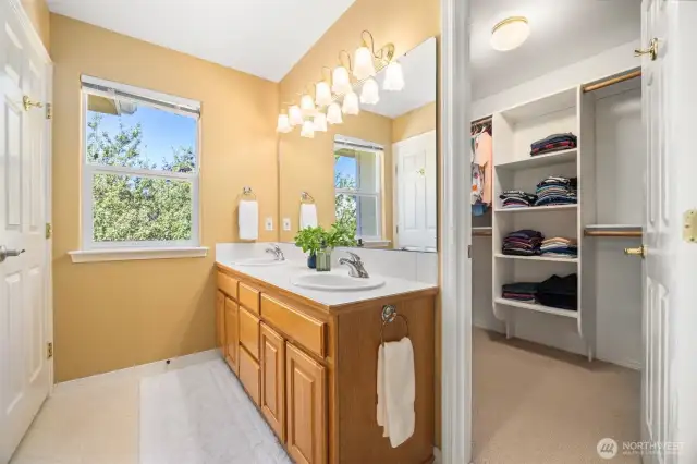 Main bathroom and closet