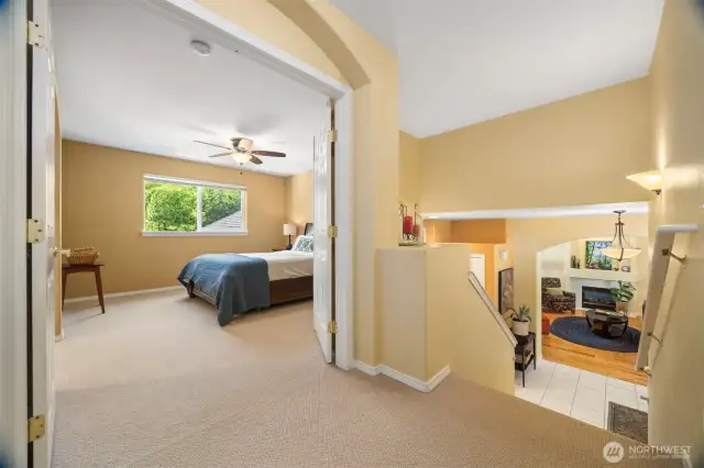 Landing area looking into the main bedroom