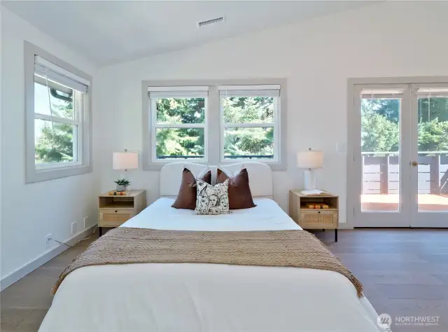 Master bedroom has its own private deck