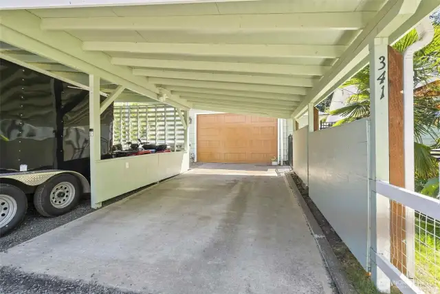 Carport located in front of the ADU