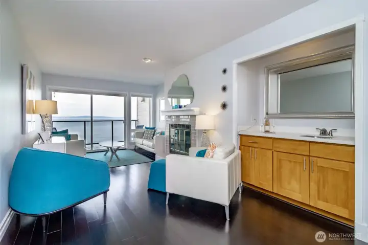 Nook for your entertaining with added bar sink.