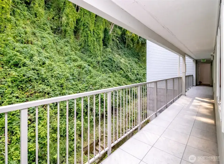 Outdoor hallway in the back