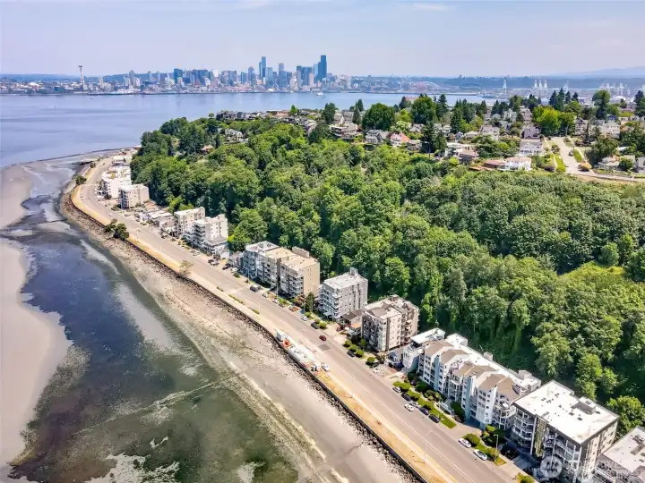 Alki beach showing how close to the city.