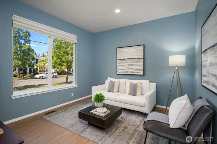 This office/den downstairs is big enough to function as a family room, rec room, play room, office, etc. It will grow with your needs!