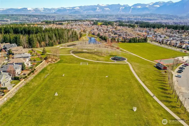 The main park where many community events are hosted is just down the street