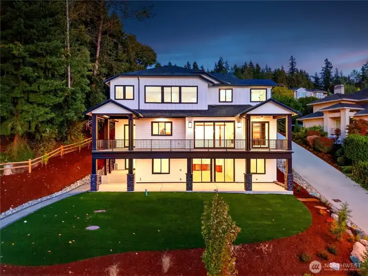 Home is designed to maximize stunning Lake Sammamish views from every level.