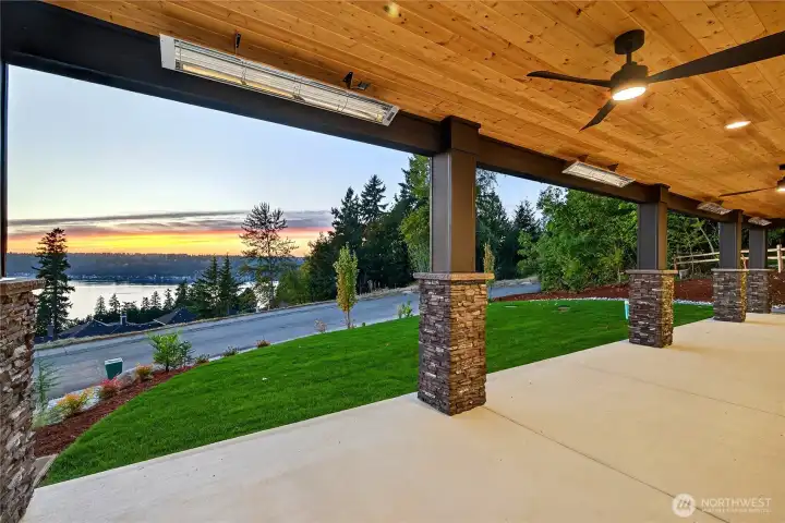 View on the patio from the daylight basement looking North West.