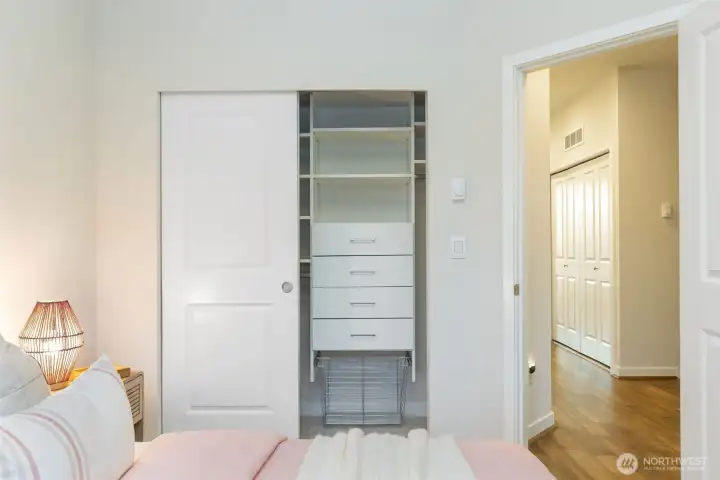All bedrooms feature custom closets.