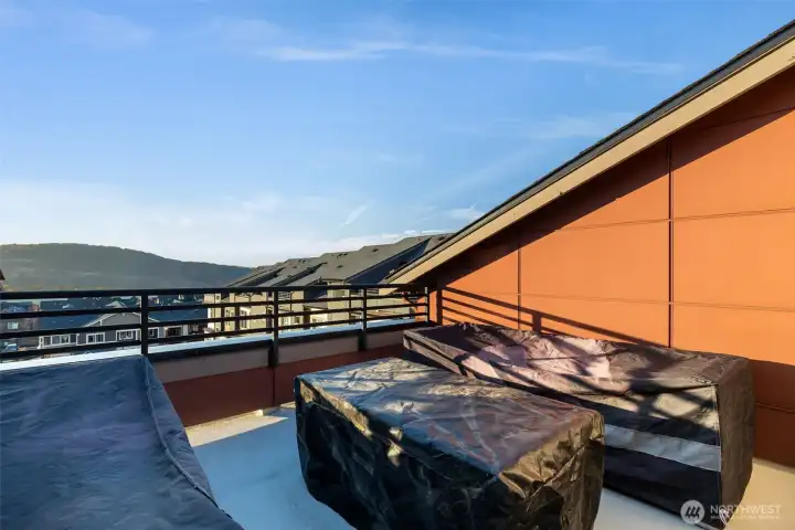 Roof top deck with west facing views.