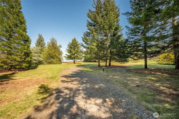 Well is on the right of driveway