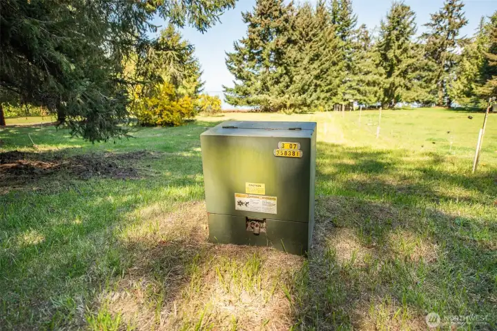 Electrical is in at road.  This box sits near Breaker point sign.