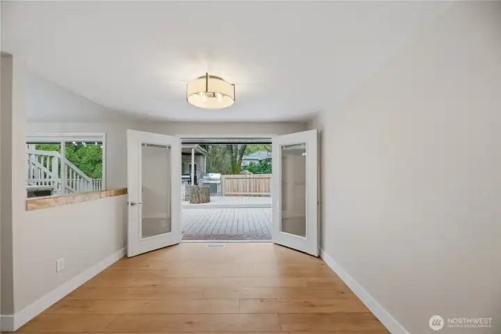 French doors to deck