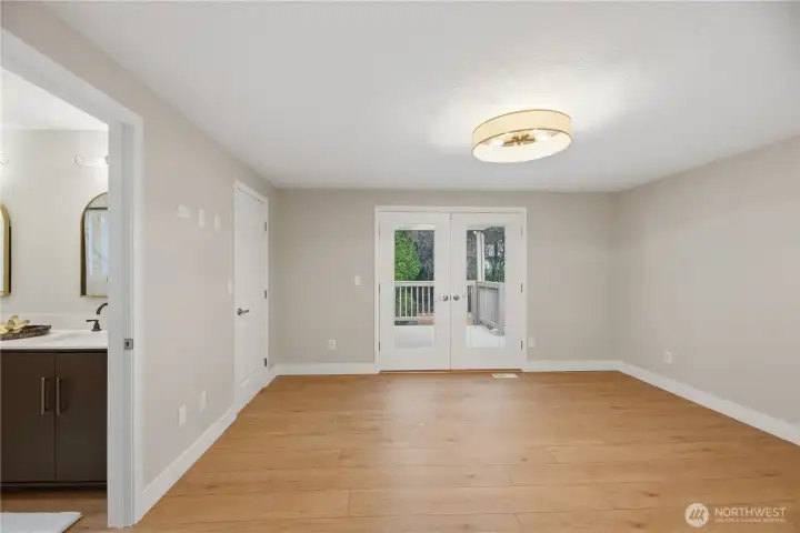 Primary Suite French Doors to Private Deck