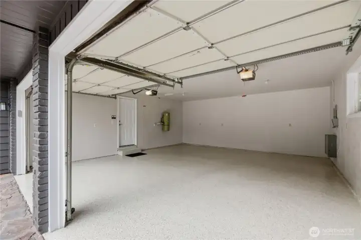 Epoxy floor, finished garage