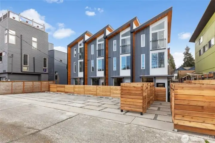 Parking stalls off alley