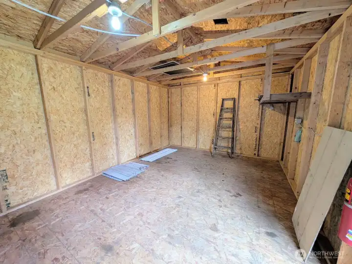 Wired with outlets & lights.