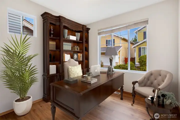 Virtually Staged main floor Office