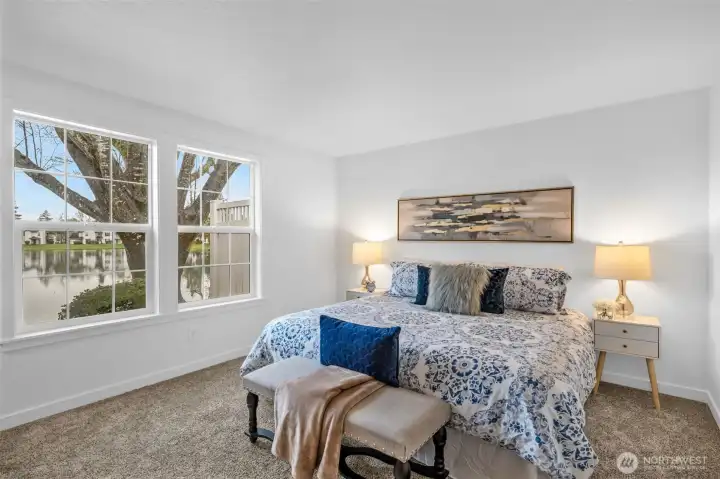 Primary suite with lake views.