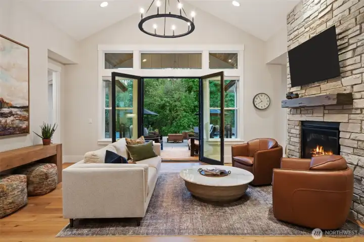 Glass french doors to back patio