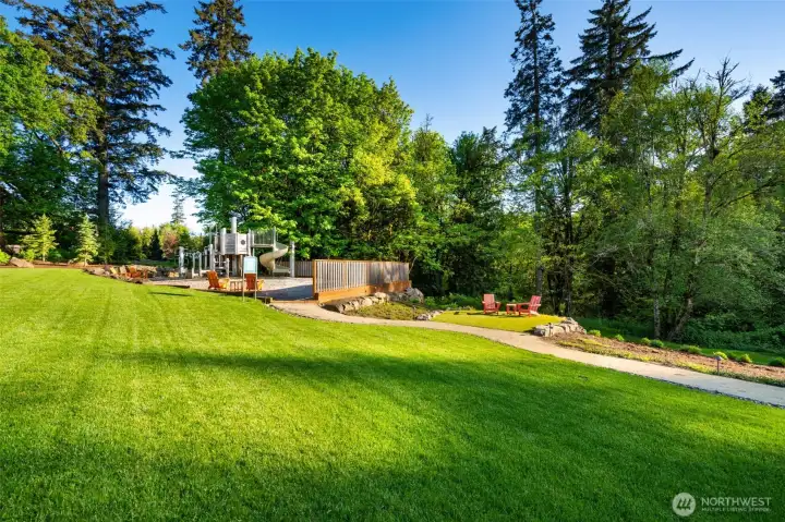 backyard, grass, playground, play structure