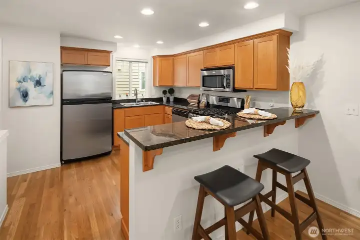 Breakfast bar gives you options for dining.