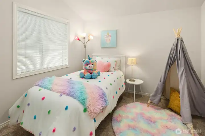 Upper level bedroom with big walk-in closet.