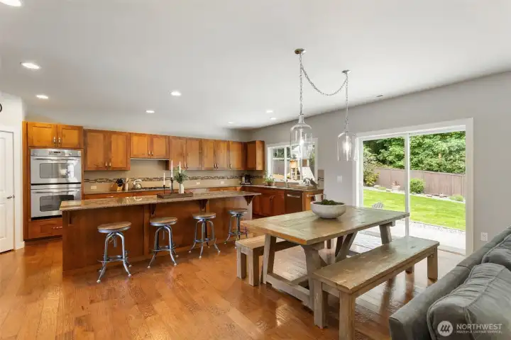 Kitchen has an incredible super island and SO MUCH storage!