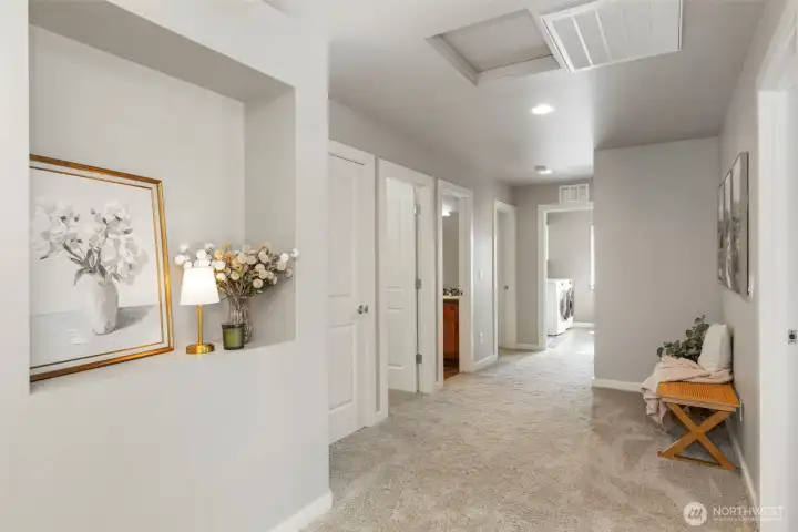 Second floor landing: 4 bedrooms, 2 baths and laundry on this level.