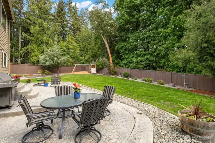 Mature landscaping includes fruit trees and garden areas. Lot of private, space to enjoy.