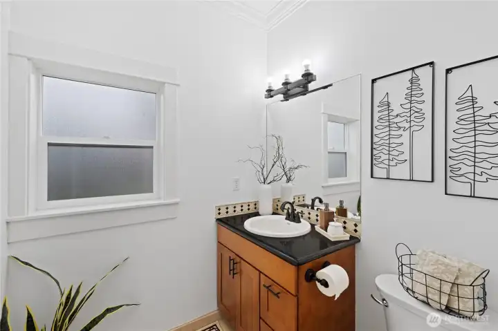 Half bath on main floor.