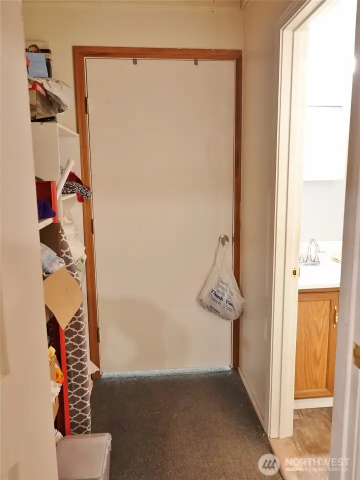Area between the upstairs bedroom leading into the bathroom and also into the upstairs storage area. Area between the upstairs bedroom leading into the bathroom and also into the upstairs storage area.
