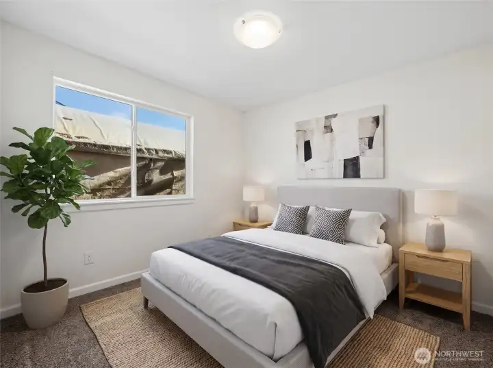 Guest bed 3 down stairs, virtually staged