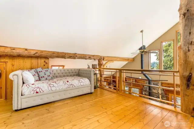 Eagle's view loft overlooking main floor.