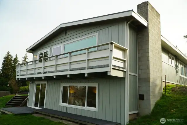 modern level entry home with view lower level