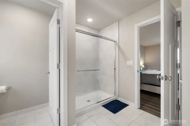 Thoughtful layout and modern finishes offer both function and calm, giving this bathroom a clean, elevated feel.