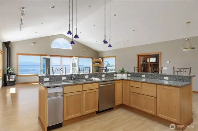 Stainless appliances and plethora of cabinets