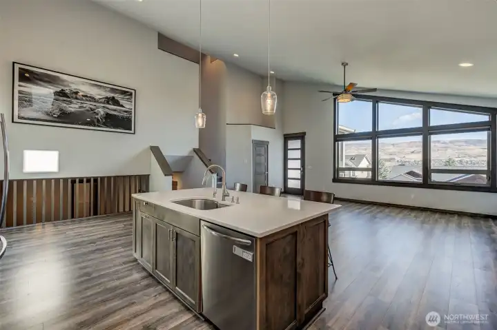Kitchen sink with RO on tap, providing clean, purified drinking water in this modern home.