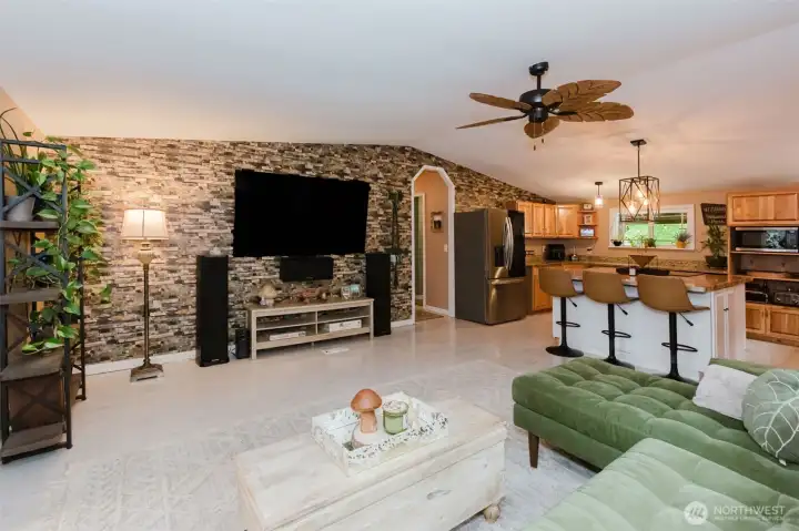 Living room and Kitchen