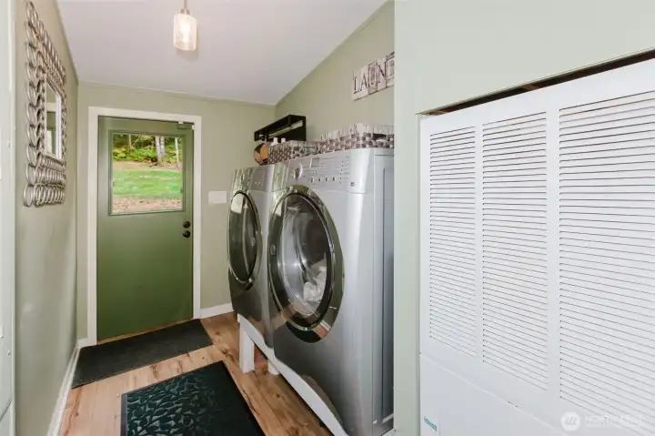 Laundry room and back door on to patio